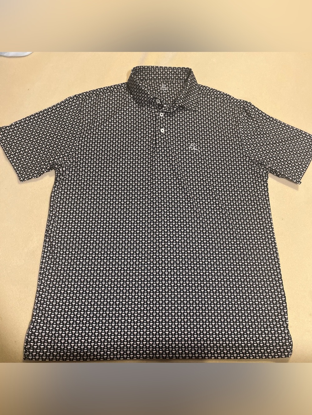 Rhoback Cocktail Glass Performance Polo Black Mens Large